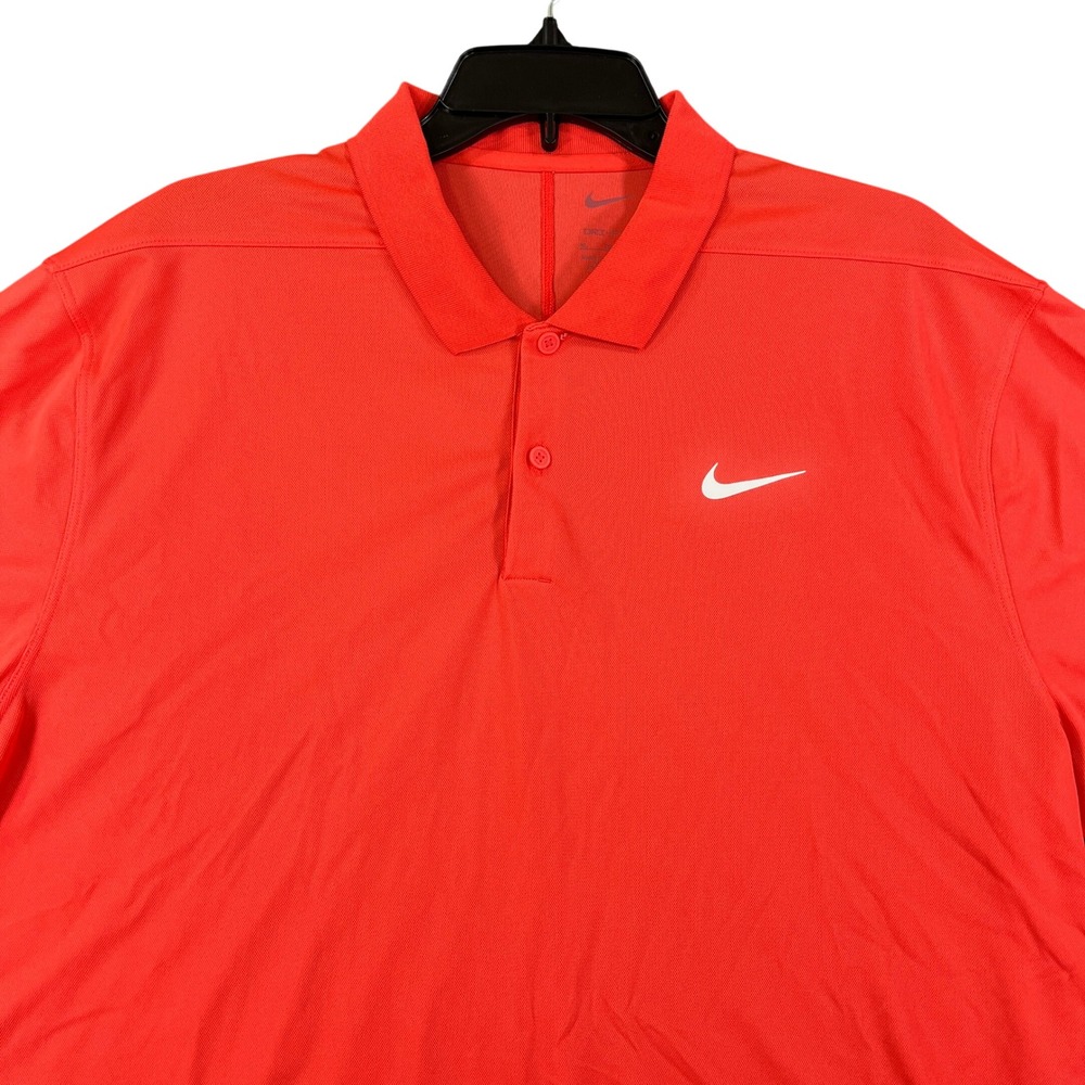 Nike Dri FIT Golf Polo Mens XL Orange Short Sleeve Performance Shirt